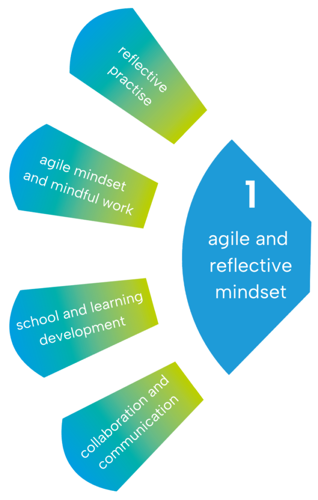 teff framework with six area: agile and reflectional mindset, digital resources, teaching, feddback and assessment, empowering learners and facilitationg learners' digital competence