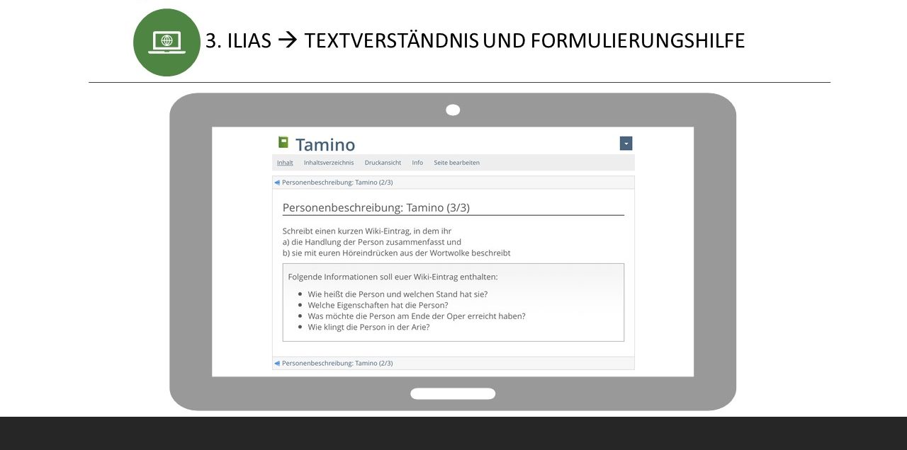 3. Ilias - Textverständnis und Formulierungshilfe: Abbildung Tablet "Personenbeschreibung Tamino"