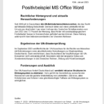 Screenshot eines MS Offive Word-Dokuments. Das Dokument wurde gemäß den Kriterien zur Barrierefreiheit erstellt und dient als Positivbeispiel.