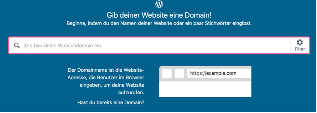 Screenshot: Eingabezeile für die URL